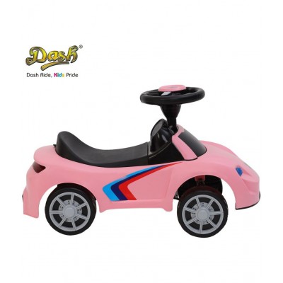 Dash Musical Ride on Car with Front and Rear Lights in Different Colors, Steering Drive, Perfect for Kids (1+ Years , Pink)