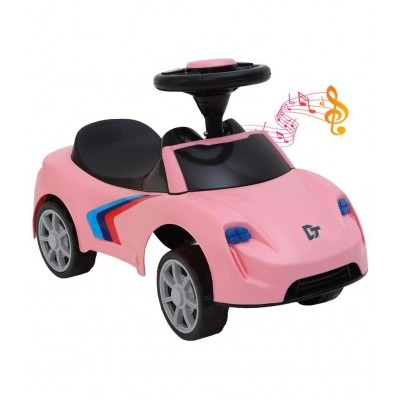 Dash Musical Ride on Car with Front and Rear Lights in Different Colors, Steering Drive, Perfect for Kids (1+ Years , Pink)