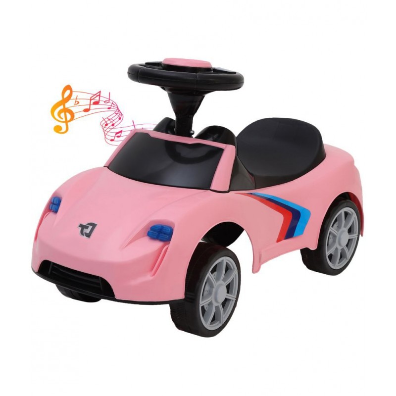 Dash Musical Ride on Car with Front and Rear Lights in Different Colors, Steering Drive, Perfect for Kids (1+ Years , Pink)