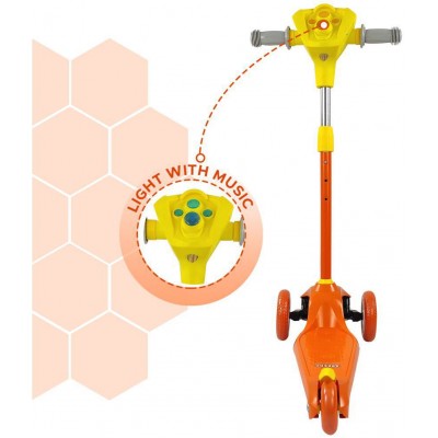 Dash Speedy Scooter with LED Lights and Music, Adjustable Height, for Your Kid, Road Runner Kick Scooter for Kids, Skating Scooter for Kids, Capacity 15 kg (3+ Years)