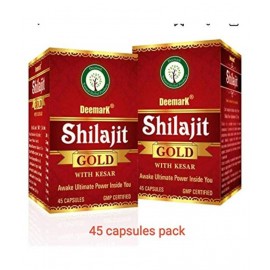 Deemark Shilajit Gold - 45 Capsules (Pack of 2) Helps Boost Immunity, Energy, Strength, Stamina, and Overall Health | Shudh Shilajit