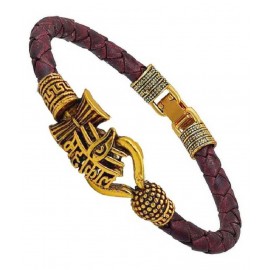 Desginer Golden Mahakal Bracelet For Men & Women