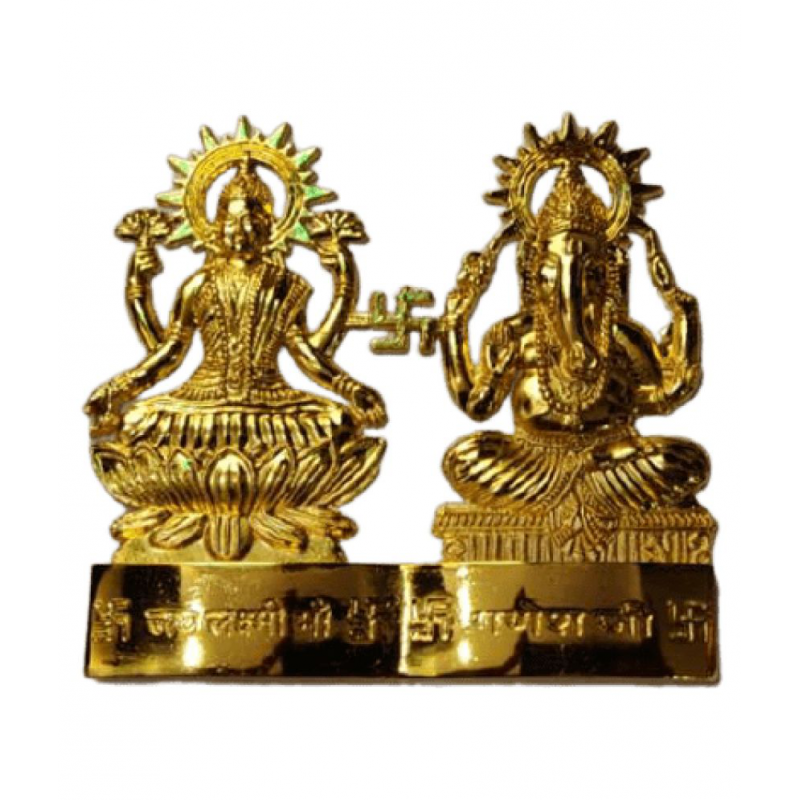 Devotional Kart Laxmi Ganesh Brass Idol