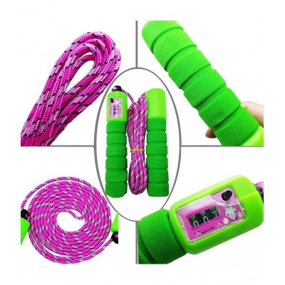 Digital Skipping Counting Rope with Rubber Grip for Girl, Boy, Men and Women (Pack of 1) (Multicolor, as Available)