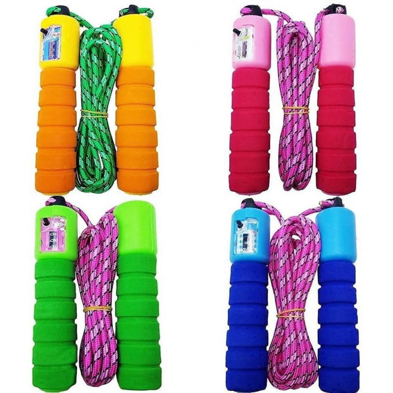 Digital Skipping Counting Rope with Rubber Grip for Girl, Boy, Men and Women (Pack of 1) (Multicolor, as Available)