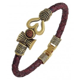 Diplai Bahubali Kada Mahakal Kada Bracelet With Leather Band Studded With Rudraksha Shiv Shankar Kada For Men Boys Girls Diplai Bahubali Kada Mahakal Kada Bracelet With Leather Band Studded With Rudraksha Shiv Shankar Kada For Men Boys Girls
