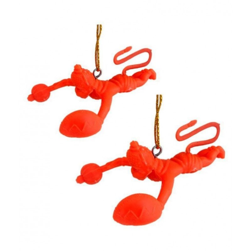 Divya Mantra Combo Of Two Orange Flying Hanuman Car Mirror Hangings Décor
