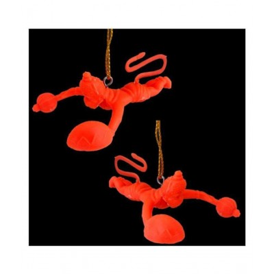 Divya Mantra Combo Of Two Orange Flying Hanuman Car Mirror Hangings Décor