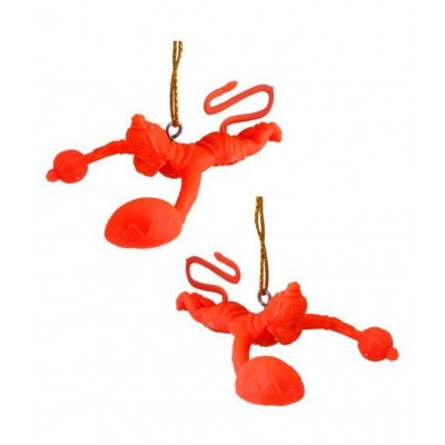 Divya Mantra Combo Of Two Orange Flying Hanuman Car Mirror Hangings Décor