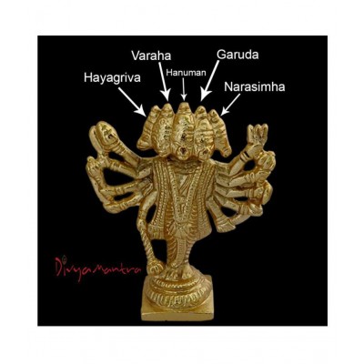 Divya Mantra Sri Hindu God Panchmukhi (Five Faced) Hanuman Idol Sculpture Statue Murti - Puja/ Pooja Room, Meditation, Prayer, Office, Business, Temple, Home Decor Lucky Gift Collection Item/ Product