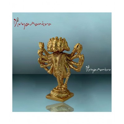 Divya Mantra Sri Hindu God Panchmukhi (Five Faced) Hanuman Idol Sculpture Statue Murti - Puja/ Pooja Room, Meditation, Prayer, Office, Business, Temple, Home Decor Lucky Gift Collection Item/ Product