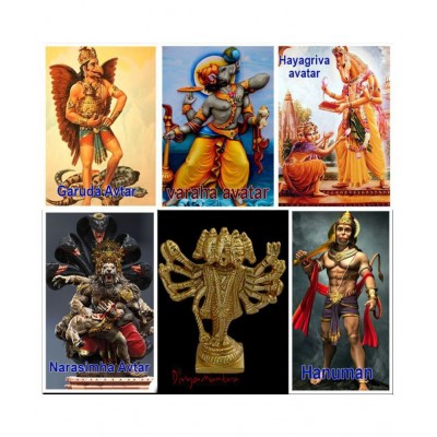 Divya Mantra Sri Hindu God Panchmukhi (Five Faced) Hanuman Idol Sculpture Statue Murti - Puja/ Pooja Room, Meditation, Prayer, Office, Business, Temple, Home Decor Lucky Gift Collection Item/ Product