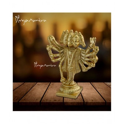 Divya Mantra Sri Hindu God Panchmukhi (Five Faced) Hanuman Idol Sculpture Statue Murti - Puja/ Pooja Room, Meditation, Prayer, Office, Business, Temple, Home Decor Lucky Gift Collection Item/ Product