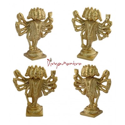 Divya Mantra Sri Hindu God Panchmukhi (Five Faced) Hanuman Idol Sculpture Statue Murti - Puja/ Pooja Room, Meditation, Prayer, Office, Business, Temple, Home Decor Lucky Gift Collection Item/ Product