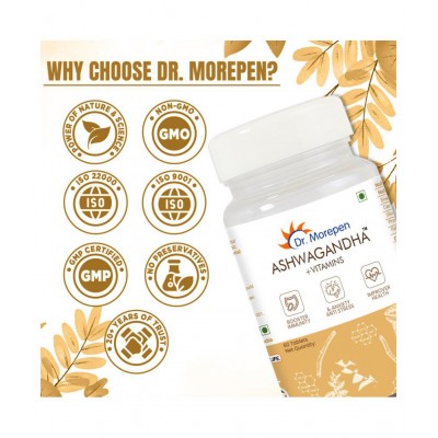 Dr. Morepen Ashwagandha + Vitamin Tablet 60 no.s Pack Of 1