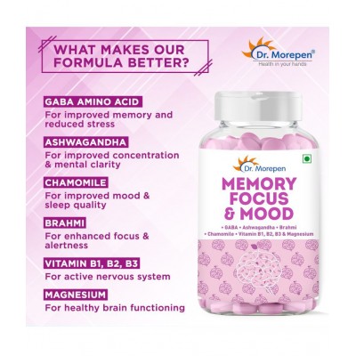Dr. Morepen Memory, Focus & Mood Tablet 250 gm Pack Of 2