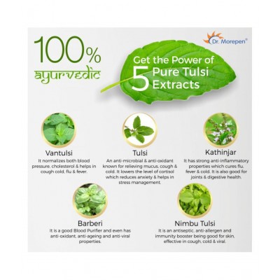 Dr. Morepen Tulsi Drop 30ml & Tulsi Green Tea 25 Bag Powder 139 gm Pack Of 2