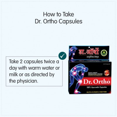 Dr Ortho Joint Pain Relief Capsules 30Caps, Pack of 2 (Ayurvedic Medicine Helpful in Joint Pain, Back Pain, Knee Pain, Neck Pain) - Ayurvedic Capsules
