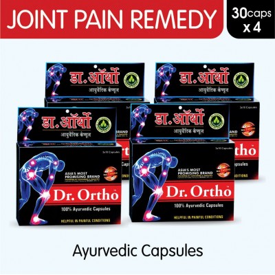 Dr Ortho Joint Pain Relief Capsules 30Caps, Pack of 4 (Ayurvedic Medicine Helpful in Joint Pain, Back Pain, Knee Pain, Neck Pain) - Ayurvedic Capsules Dr Ortho Joint Pain Relief Capsules 30Caps, Pack of 4 (Ayurvedic Medicine Helpful in Joint Pain, Back Pain, Knee Pain, Neck Pain) - Ayurvedic Capsules