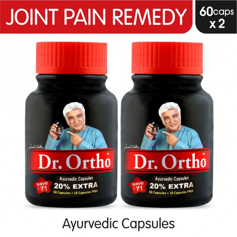 Dr Ortho Joint Pain Relief Capsules 60Caps, Pack of 2 (Ayurvedic Medicine Helpful in Joint Pain, Back Pain, Knee Pain, Neck Pain) - Ayurvedic Capsules Dr Ortho Joint Pain Relief Capsules 60Caps, Pack of 2 (Ayurvedic Medicine Helpful in Joint Pain, Back Pain, Knee Pain, Neck Pain) - Ayurvedic Capsules