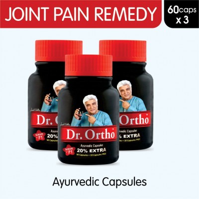 Dr Ortho Joint Pain Relief Capsules 60Caps, Pack of 3 (Ayurvedic Medicine Helpful in Joint Pain, Back Pain, Knee Pain, Neck Pain) - Ayurvedic Capsules Dr Ortho Joint Pain Relief Capsules 60Caps, Pack of 3 (Ayurvedic Medicine Helpful in Joint Pain, Back Pain, Knee Pain, Neck Pain) - Ayurvedic Capsules