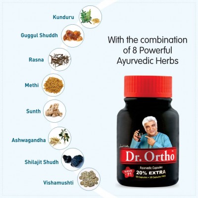 Dr Ortho Joint Pain Relief Capsules 60Caps, Pack of 3 (Ayurvedic Medicine Helpful in Joint Pain, Back Pain, Knee Pain, Neck Pain) - Ayurvedic Capsules Dr Ortho Joint Pain Relief Capsules 60Caps, Pack of 3 (Ayurvedic Medicine Helpful in Joint Pain, Back Pain, Knee Pain, Neck Pain) - Ayurvedic Capsules