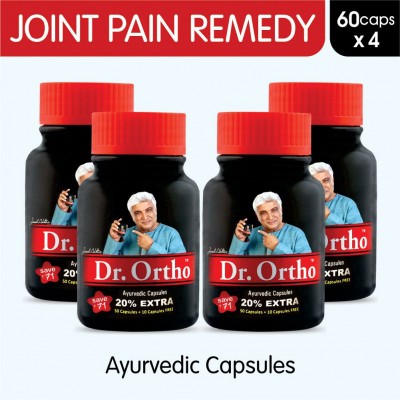 Dr Ortho Joint Pain Relief Capsules 60Caps, Pack of 4 (Ayurvedic Medicine Helpful in Joint Pain, Back Pain, Knee Pain, Neck Pain) - Ayurvedic Capsules Dr Ortho Joint Pain Relief Capsules 60Caps, Pack of 4 (Ayurvedic Medicine Helpful in Joint Pain, Back Pain, Knee Pain, Neck Pain) - Ayurvedic Capsules