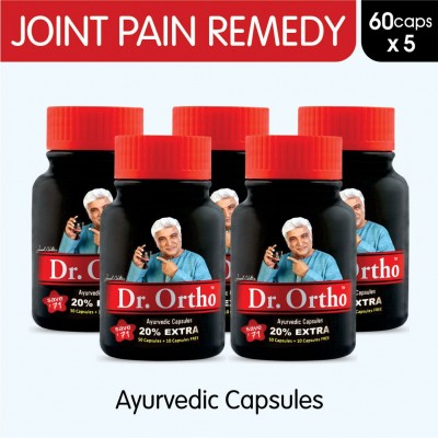 Dr Ortho Joint Pain Relief Capsules 60Caps, Pack of 5 (Ayurvedic Medicine Helpful in Joint Pain, Back Pain, Knee Pain, Neck Pain) - Ayurvedic Capsules Dr Ortho Joint Pain Relief Capsules 60Caps, Pack of 5 (Ayurvedic Medicine Helpful in Joint Pain, Back Pain, Knee Pain, Neck Pain) - Ayurvedic Capsules