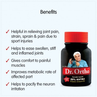 Dr Ortho Joint Pain Relief Capsules 60Caps, Pack of 5 (Ayurvedic Medicine Helpful in Joint Pain, Back Pain, Knee Pain, Neck Pain) - Ayurvedic Capsules Dr Ortho Joint Pain Relief Capsules 60Caps, Pack of 5 (Ayurvedic Medicine Helpful in Joint Pain, Back Pain, Knee Pain, Neck Pain) - Ayurvedic Capsules