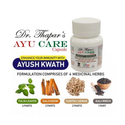 Dr. Thapar's Auy CARE IMMUNITY BOOSTER @ NO PROFIT NO LOSS BASIS 60 Capsule 500 mg Dr. Thapar's Auy CARE IMMUNITY BOOSTER @ NO PROFIT NO LOSS BASIS 60 Capsule 500 mg