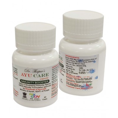 Dr. Thapar's Auy CARE IMMUNITY BOOSTER @ NO PROFIT NO LOSS BASIS 60 Capsule 500 mg Dr. Thapar's Auy CARE IMMUNITY BOOSTER @ NO PROFIT NO LOSS BASIS 60 Capsule 500 mg