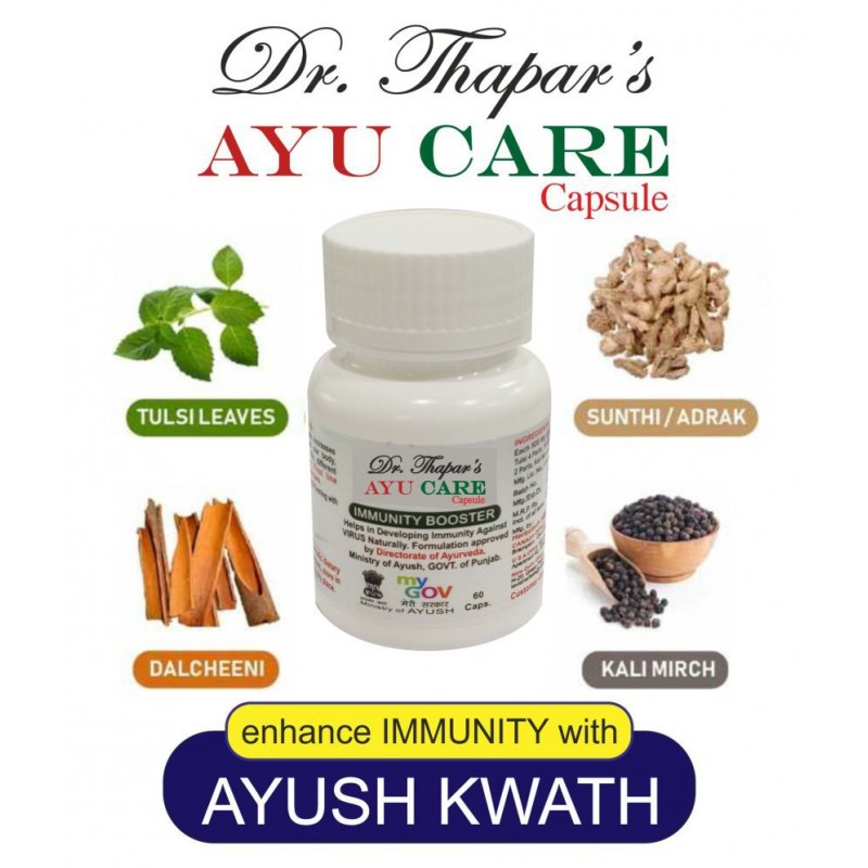 Dr. Thapar's Auy CARE IMMUNITY BOOSTER @ NO PROFIT NO LOSS BASIS 60 Capsule 500 mg Dr. Thapar's Auy CARE IMMUNITY BOOSTER @ NO PROFIT NO LOSS BASIS 60 Capsule 500 mg