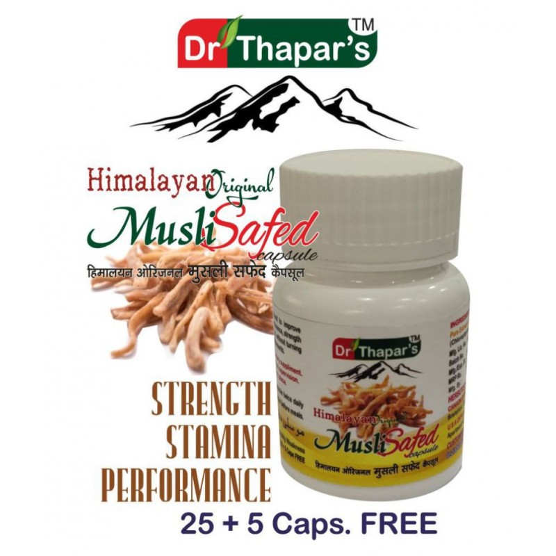 Dr. Thapar's Himalayan Original SAFED MUSLI EXTRACT POWER 25+5 Free Capsule 500 mg Dr. Thapar's Himalayan Original SAFED MUSLI EXTRACT POWER 25+5 Free Capsule 500 mg