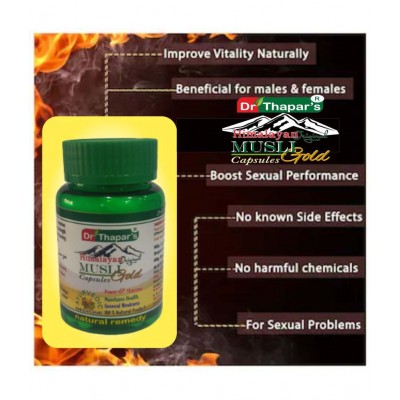 Dr. Thapar's MUSLI GOLD HIMALAYAN ORIGINAL 25+5 FREE Capsule 500 mg Dr. Thapar's MUSLI GOLD HIMALAYAN ORIGINAL 25+5 FREE Capsule 500 mg