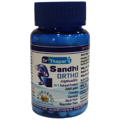 Dr. Thapar's SANDHI ORTHO non STERIOD Ay. 50+10 FREE Capsule 500 mg Dr. Thapar's SANDHI ORTHO non STERIOD Ay. 50+10 FREE Capsule 500 mg