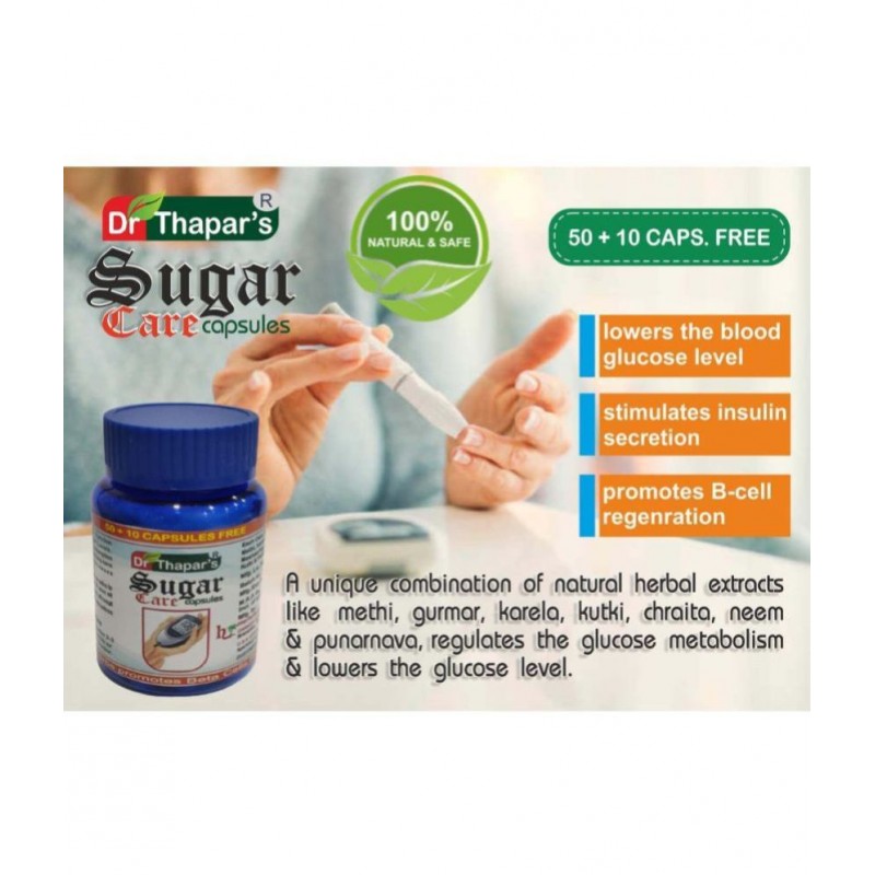 Dr. Thapar's Sugar Care 50+10 FREE Capsule 500 mg Dr. Thapar's Sugar Care 50+10 FREE Capsule 500 mg