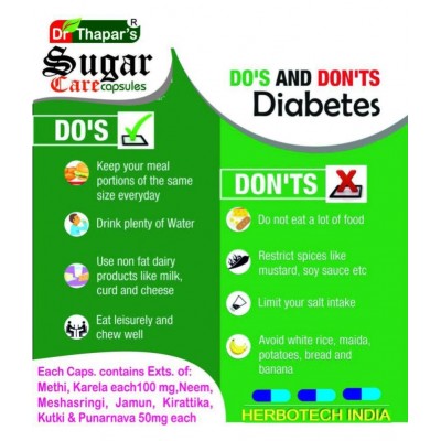 Dr. Thapar's Sugar Care 50+10 FREE Capsule 500 mg
