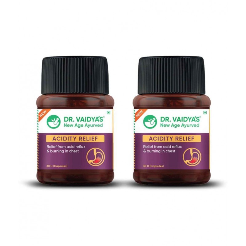 Dr Vaidyas ACIDITY RELIEF CAPSULES Capsule 60 no.s Pack Of 2