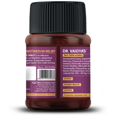 Dr Vaidyas CONSTIPATION RELIEF CAPSULES Capsule 90 no.s Pack of 3