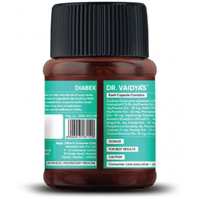 Dr Vaidyas DIABEX CAPSULES Capsule 60 no.s Pack Of 2