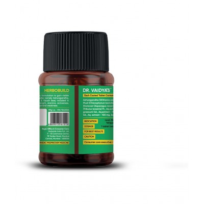 Dr Vaidyas Herbobuild | Ayurvedic Muscle Gain Capsule 120 no.s Pack Of 4