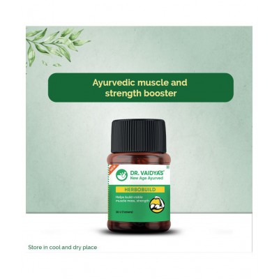 Dr Vaidyas Herbobuild | Ayurvedic Muscle Gain Capsule 120 no.s Pack Of 4