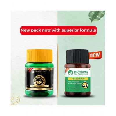 Dr Vaidyas Herbobuild | Ayurvedic Muscle Gain Capsule 120 no.s Pack Of 4