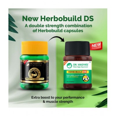 Dr Vaidyas Herbobuild DS ( Double strength ) Capsule 40 gm Pack Of 1 Dr Vaidyas Herbobuild DS ( Double strength ) Capsule 40 gm Pack Of 1