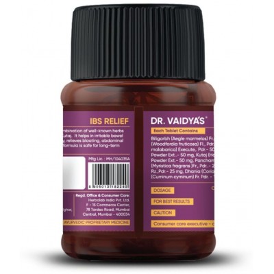 Dr Vaidyas IBS RELIEF 30 Tablets Capsule 72 no.s Pack of 3 Dr Vaidyas IBS RELIEF 30 Tablets Capsule 72 no.s Pack of 3