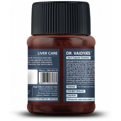 Dr Vaidyas Liver Care Capsule 60 no.s Pack Of 2