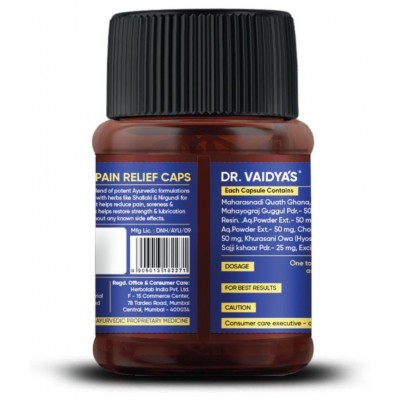Dr Vaidyas PAIN RELIEF CAPSULES Capsule 90 no.s Pack of 3