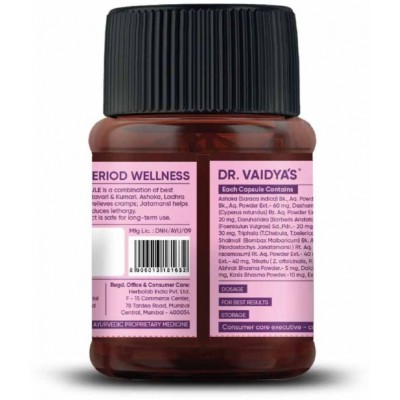 Dr Vaidyas Period Wellness -30 CAPSULES Capsule 90 no.s Pack of 3