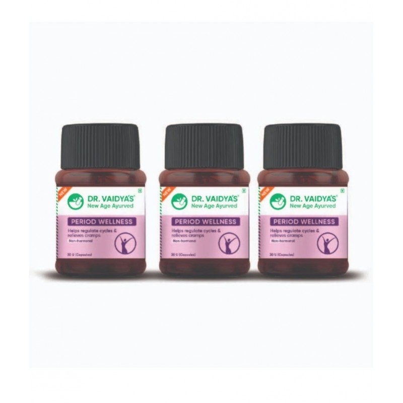 Dr Vaidyas Period Wellness -30 CAPSULES Capsule 90 no.s Pack of 3
