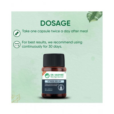 Dr Vaidyas Stress Relief capsule Stress and Anxiety Capsule 60 no.s Pack Of 2